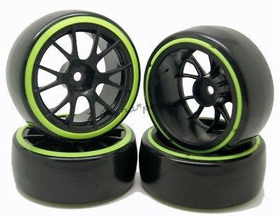 10 Car On Road 3MM Offset Wheel Rim & Hard Drift Tyre Tires 9060 5004