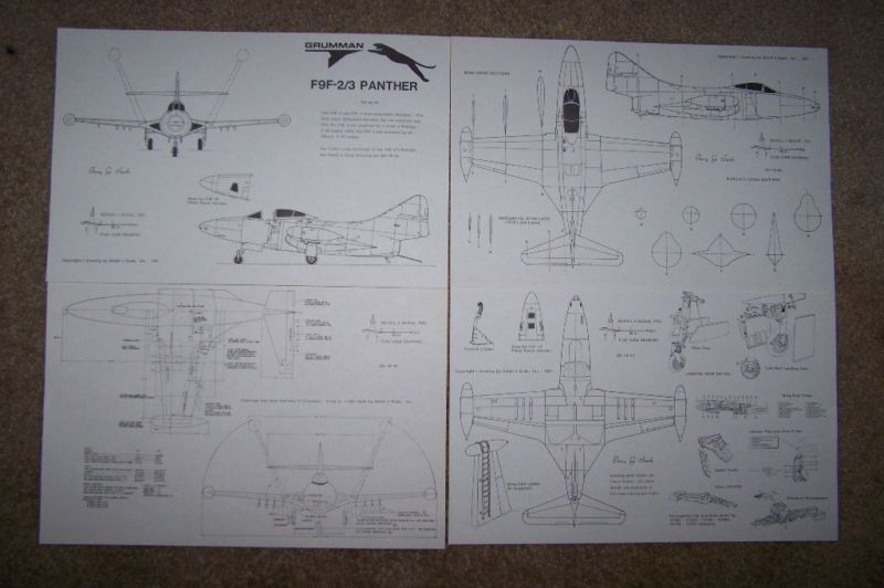 F9F 2/3 PANTHER detail scale drawing