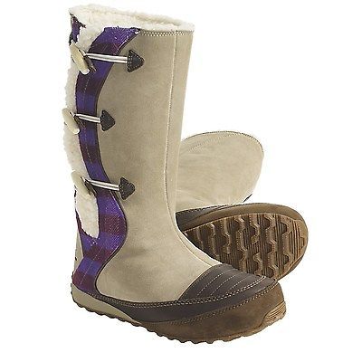 New Sorel Womens Suka II Tan Leather British Tan/Royal Purple Fleece