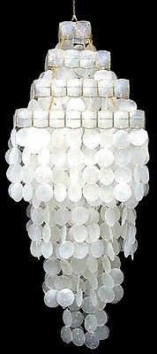 37 Seaside Beautiful Beach White Capiz Chandelier