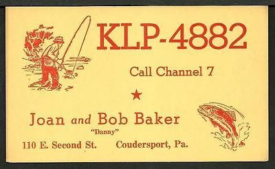 Coudersport, PA / Amature Radio Fishing People / QSL Card.