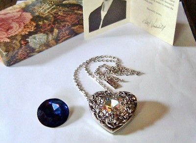 EDITH VANDERBILT HEART PIN/PENDANT W/CHANGEABLE STONES (2) & 22 CURB