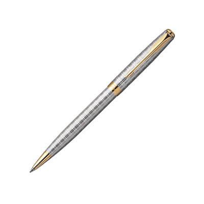 PARKER SONNET SILVER TARTAN & GOLD TRIM BALLPOINT PEN NEW IN BOX