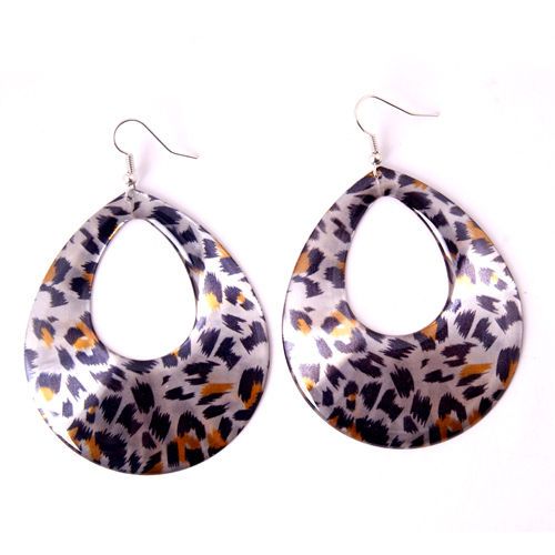 LEOPARD ON TREND ANIMAL PRINT EARRINGS GOLD OR SILVER HOOKS