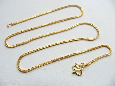 ] Solid 24K Yellow gold Necklace / Chopin chain 10.25g   18.5 L