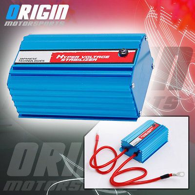 BLUE JDM ALUMINUM LED UNIVERSAL HYPER VOLTAGE STABILIZER BATTERY GAS