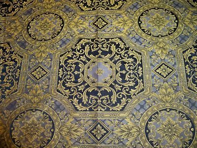 Black Gold Versace Style Medallions Damask Fabric 10