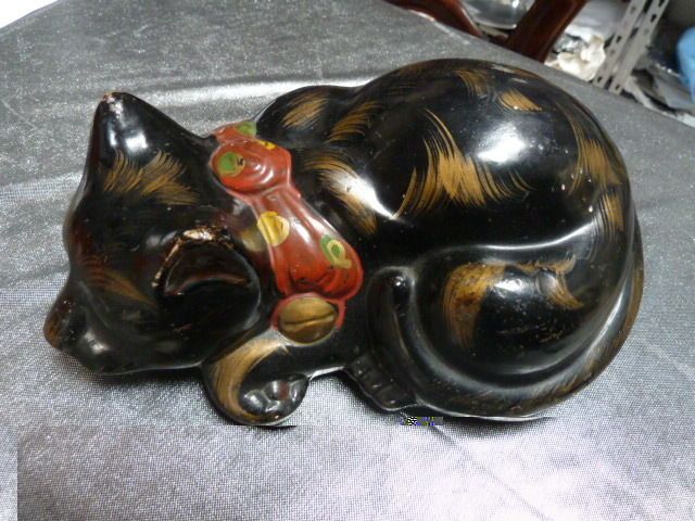 KUTANI BLACK CAT MADE IN JAPAN VINTAGE / ANTIQUE