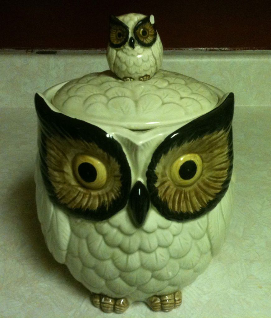 Vintage, Accents, Vintage Owl Midcentury Modern Cookie Jar Ceramic 97s