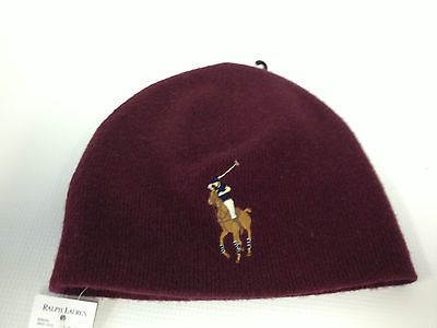 POLO RALPH LAUREN BIG PONY Beanie, Skull Ski Cap, Hat, PURPLE