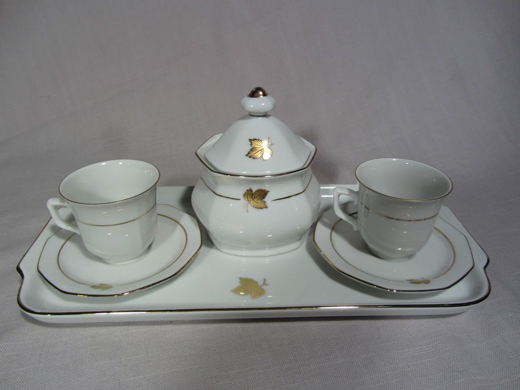 Winterling Bavaria Demitasse/Espr esso/Coffee Set Gold Leaf Leaves