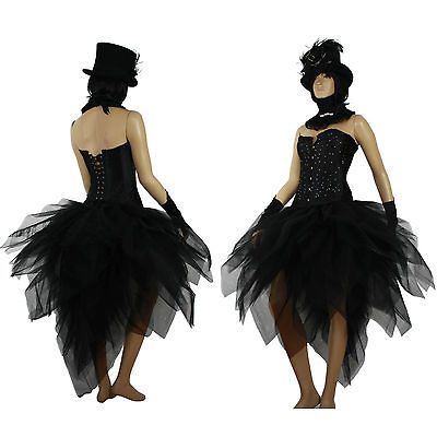 Big Burlesque Mardi Gras Black TuTu Dress Up Costume Skirt 6 8 10 12