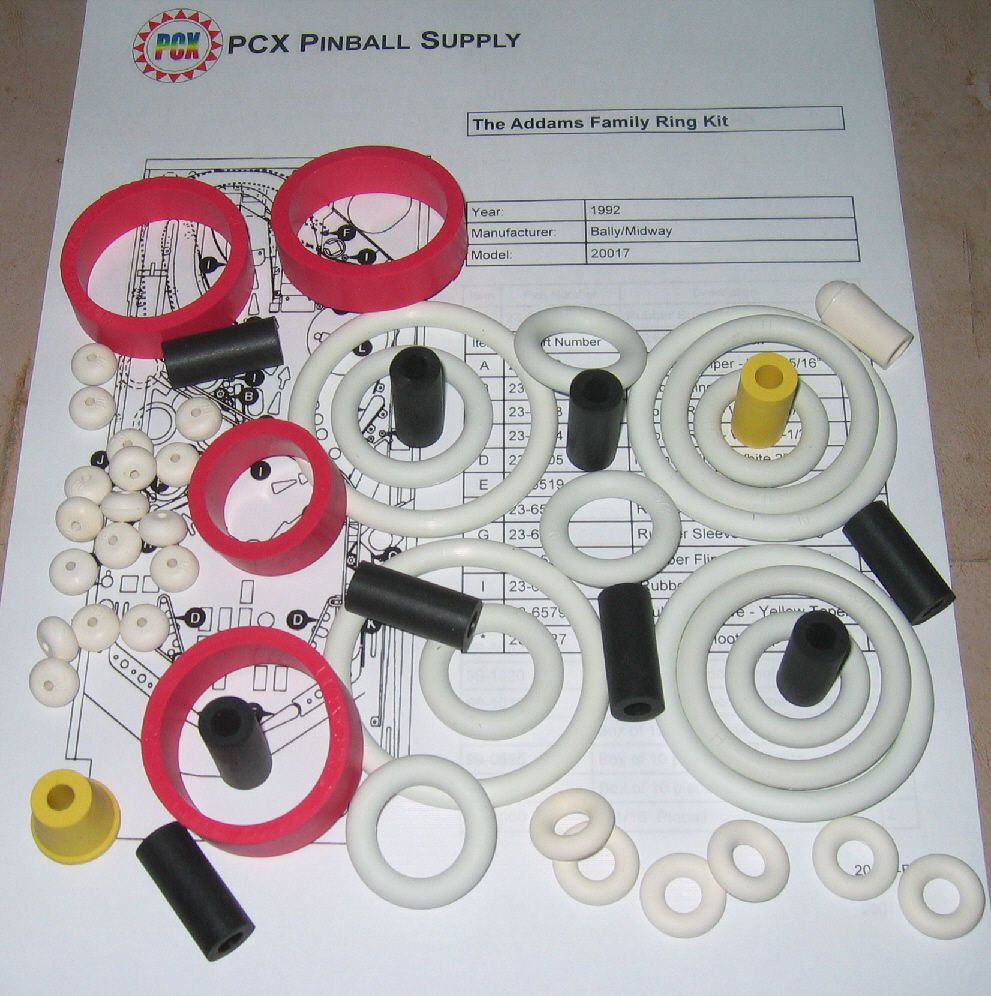 1992 Bally/Midway The Addams Family Pinball Rubber Ring Kit on PopScreen