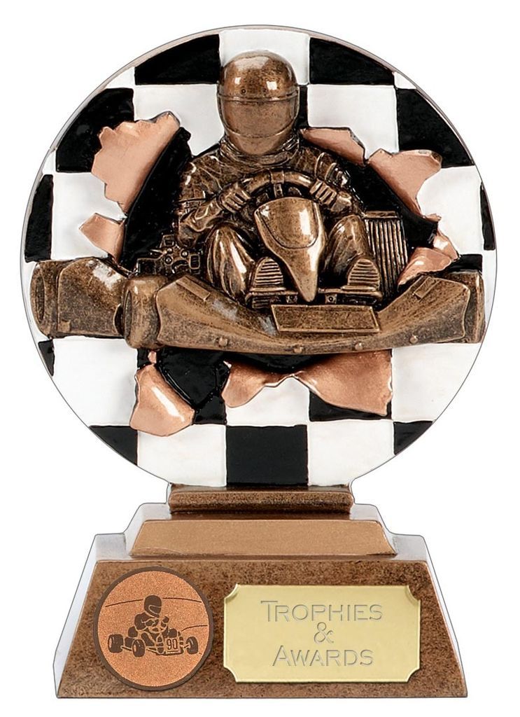 MOTOR SPORT TROPHY GO KART KARTING RESIN ENGRAVED BRONZE