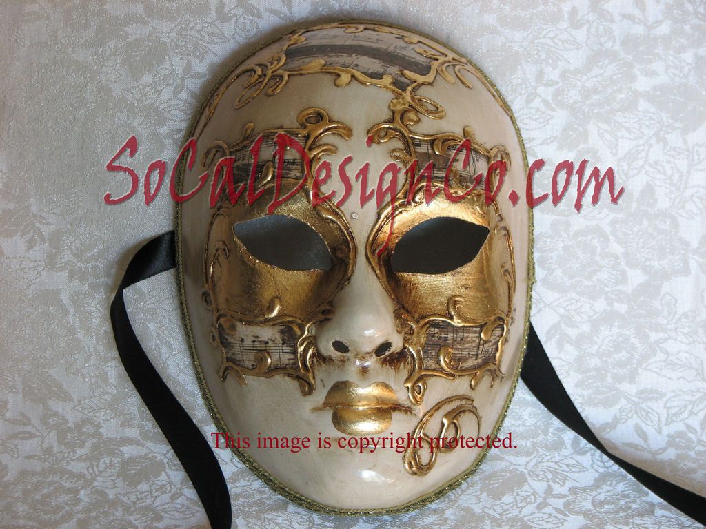 Volto Sinfonia music paper Full Face Masks, Masquerade Masks, Designer