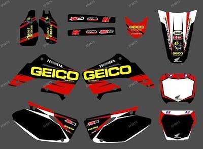 GEICO TEAM GRAPHICS&BACKG ROUNDS FOR HONDA CR125 CR250 2002 2003 2004