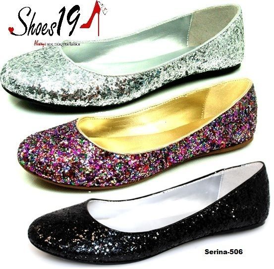 Sexy Bridals Shinny Glitter Flats Heel Fashion Shoes19 Serina 506