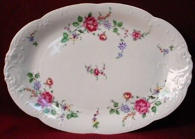 WAWEL china Poland SHERATON ROSE pattern OVAL MEAT Serving PLATTER