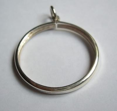 Sterling Silver Half Krugerrand Simple Plain Coin Mount Bezel Pendant