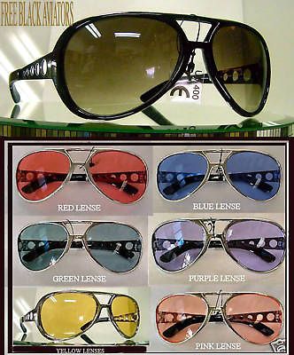 PACK SUNGLASSES AVIATOR LARGE MULTI COLOR BLK ELVIS