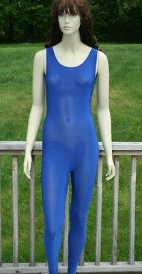 ROYAL BLUE LINGERIE BODYSTOCKING UNITARD DANCE WEAR CATSUIT S M L