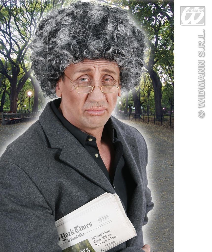 Unisex Old Person Black Grey Wig Grandad Grandma Nan Nanny Fancy Dress