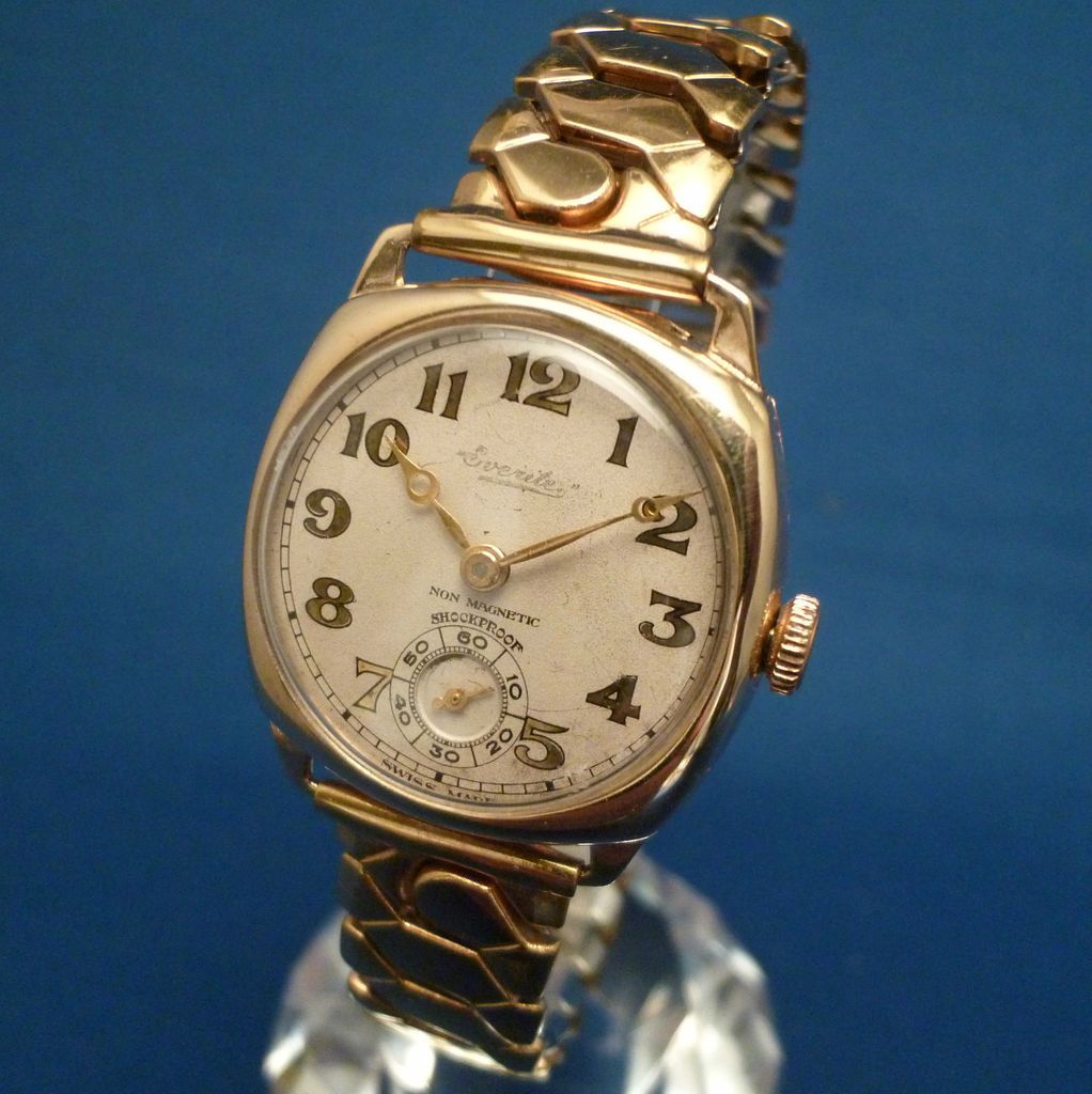 UNISEX VINTAGE 9ct EVERITE MECHANICAL WRISTWATCH