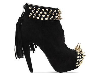 SALE AUTH, JEFFREY CAMPBELL, AMANDA, SPIKE, BLACK SUEDE BOOTIE