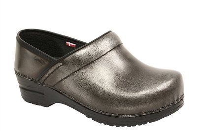 Sanita Womens Professional Cabrio Gunmetal Leather Clog 457806W Size