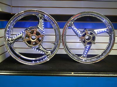 HAYABUSA 2008 FACTORY CHROME PLATED WHEELS WITH L.E.D. LIGHTS