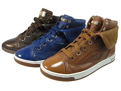 Michael Kors Womens Urban Folded High Top Brown Luggage   Mocha   Blue