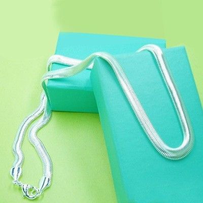 Wholesale sterling solid silver6 mm snake chain necklace&brace let set