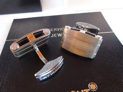 CUFFLINKS MONTBLANC CONTEMPORARY COLLECTION RECTANGULAR STEEL/TITANIUM