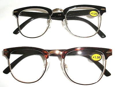 BROWLINE HORNRIM WAYFARER RETRO VINTAGE READING GLASSES