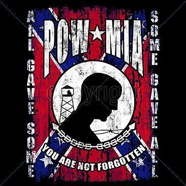 POW MIA REBEL FLAG BIKER RIDER BACK GRAPHICS CHEST LOGO LONG SLEEVE T