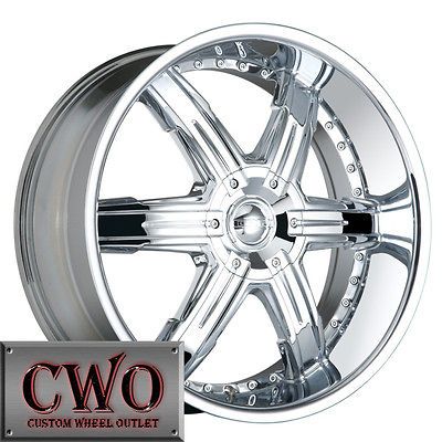 22 Chrome DIP Heat Wheels Rims 6x139.7 6 Lug Chevy Tundra Titan Tahoe