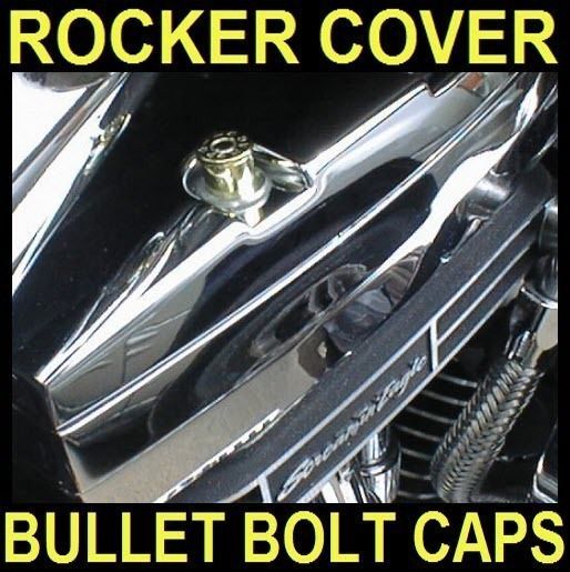 NICKEL BULLET BOLT CAPS for HARLEY EVO ROCKER BOX BOLT HEADS (SET OF 4