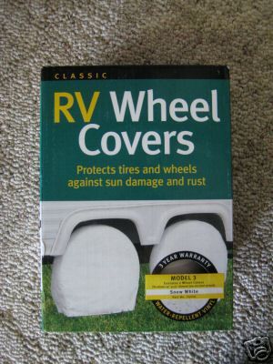 NEW   RV Wheel Covers, 2 Pack, White, Vinyl