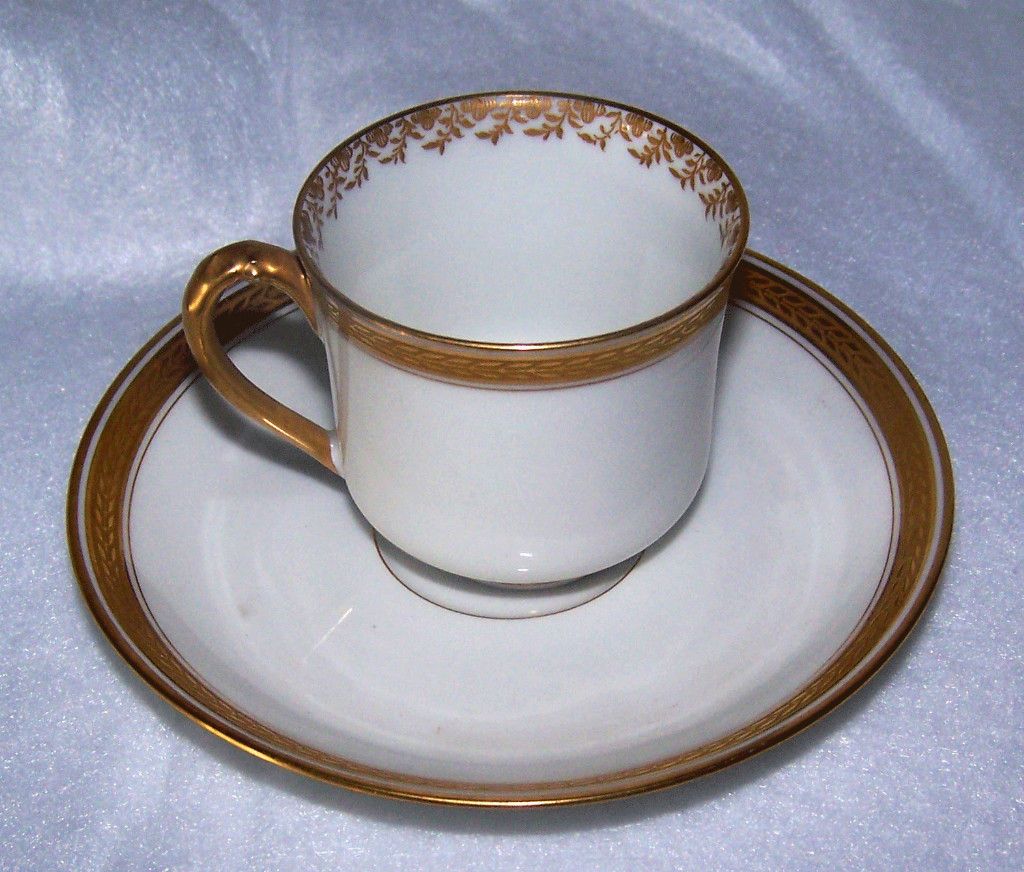 Vintage Haviland Limoges St. George Demitasse Cup and Saucer W/Gold