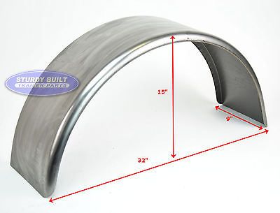 Steel Round Utility Trailer Fender 9 Wide x 32 Long x 15 Tall 16