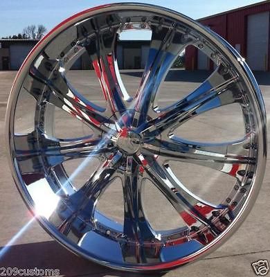 22 INCH WHEELS & TIRES RSW33 CHROME YUKON 2007 2008 2009 2010 2011