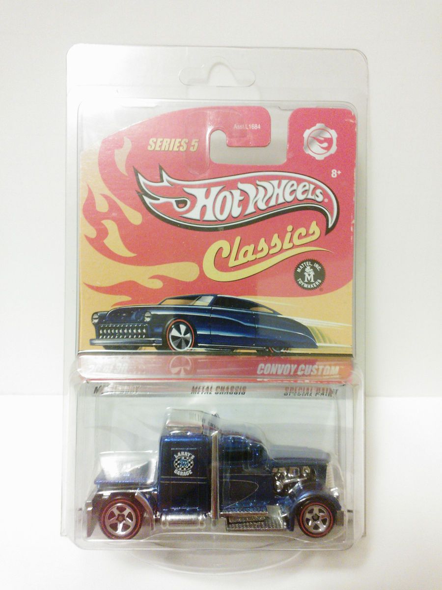 Hot Wheels 2009 Classics Series 5 Blue Convoy Custom Redline 5 Spoke