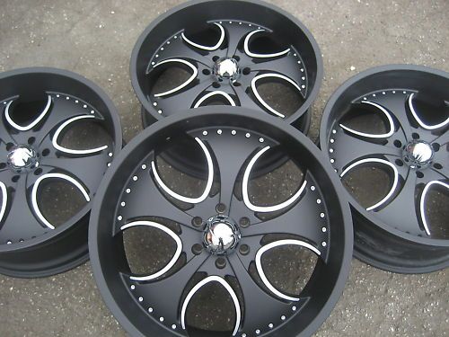 24 KMC Venom KM755 Black Chrome 6x139 7 Wheels Rims