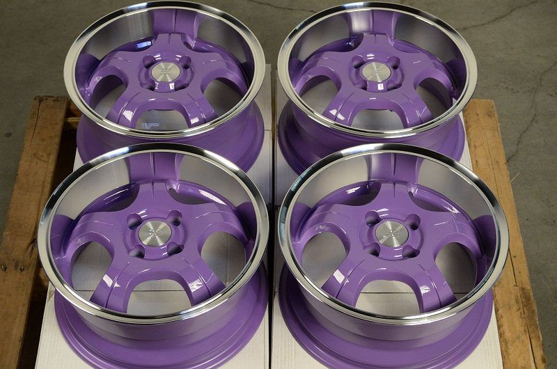  Purple Low Offset Wheels 25 Cobalt Scion XA Xb MR2 Polished Lip Rims