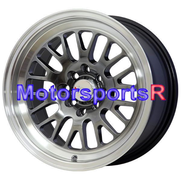 16 16x8 XXR 531 Chromium Black Wheels Rims Deep Dish Lip 4x100 Stance