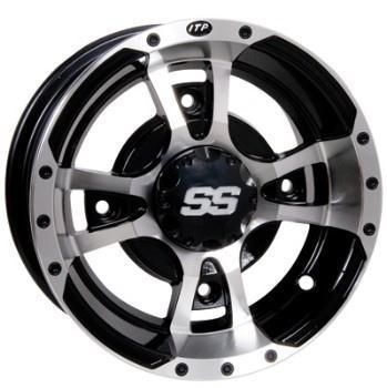  660 700 Raptor F R 10 Inch Machined w Black ITP SS112 Sport ATV Rims