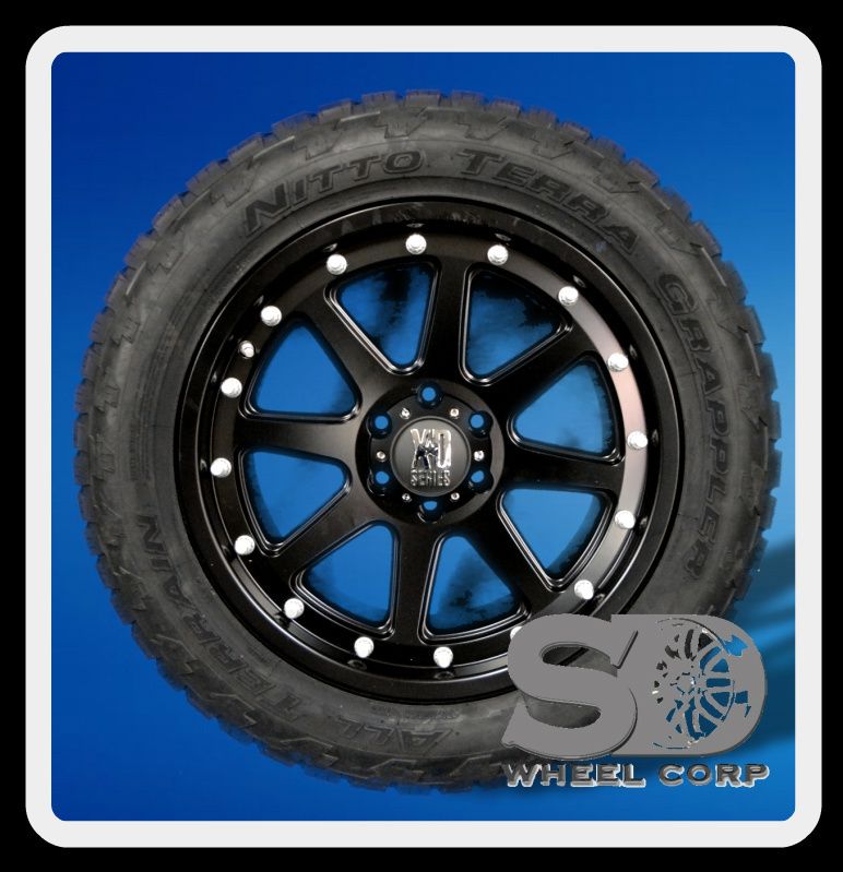 20 Wheels Rims XD Addict Matte Black with 265 50 20 Nitto Terra