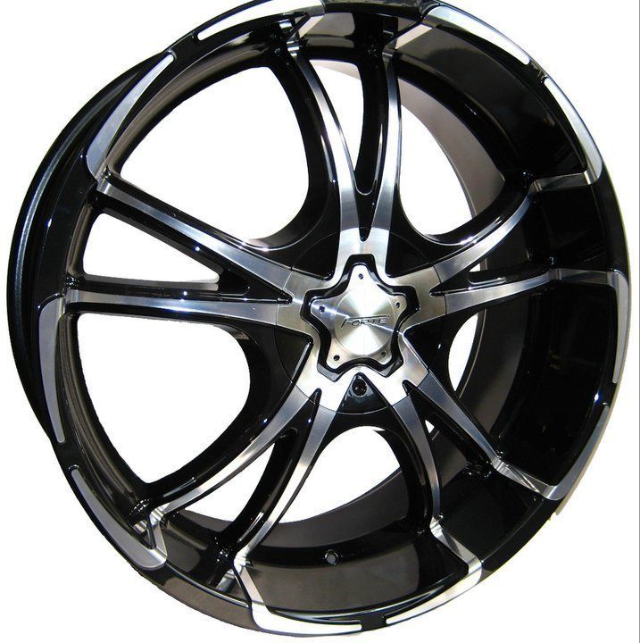 INCH 5X108 5X115 BLACK FORTE TWISTED WHEELS RIMS 5 LUG 18X8 +40 OFFSET