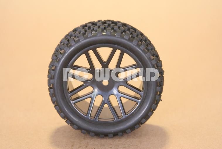 RC 1 10 Buggy Rims Tires Wheels Kyosho Tamiya Staggard Block