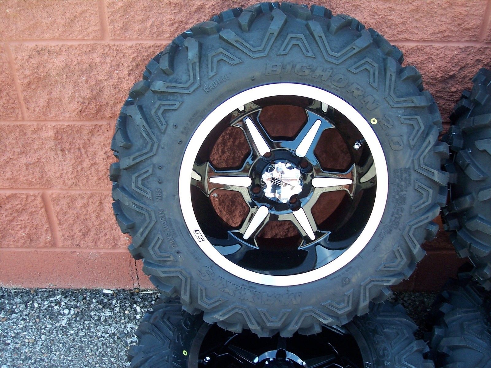 28 Yamaha Rhino Bighorn 2 ATV Tire 14 B6 Wheel Kit Full Complete Set